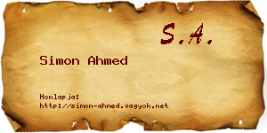 Simon Ahmed névjegykártya