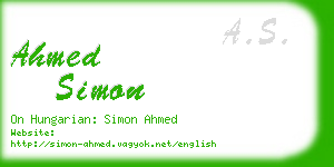 ahmed simon business card